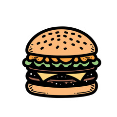 Icon of Colorful Burger vector