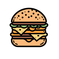 Icon of Colorful Burger vector