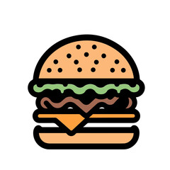 Icon of Colorful Burger vector