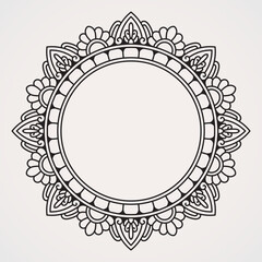 Circular mandala border floral decoration and ornament