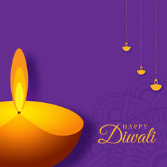 Vector illustration of Happy Diwali social media feed template