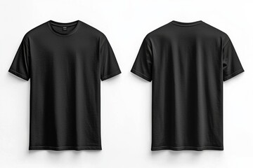 Fototapeta premium Black Tshirt Mockup Front and Back Isolated created with Generative AI