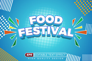 Editable 3d text effect food festival