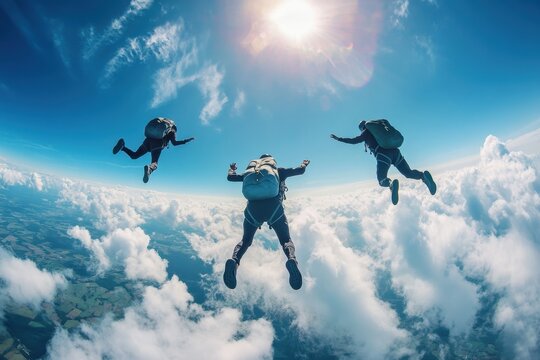 Team skydiving