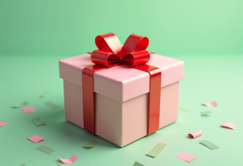 red gift box with ribbon