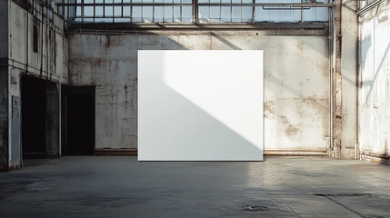 White Blank Canvas in a Factory Loft - Creative Workspace Design