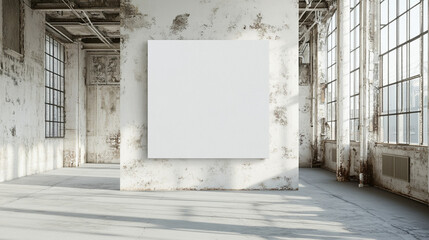 White Blank Canvas in a Factory Loft - Creative Workspace Design