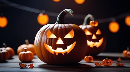 Fototapeta premium halloween pumpkins bats shopping bag happy halloween concept