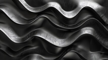Obraz premium A wavy abstract background in shades of black and gray.