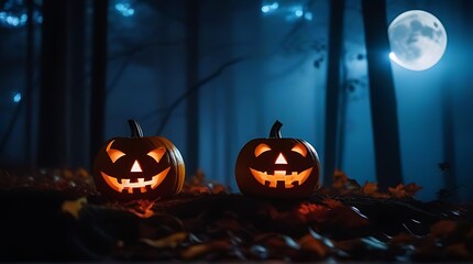 glow ominously foggy moonlit forest bats flying overhead