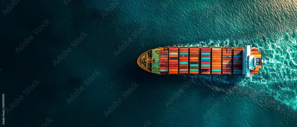 Aufkleber aerial overhead view of a busy maritime port showcasing the intricate and logistics of container shi