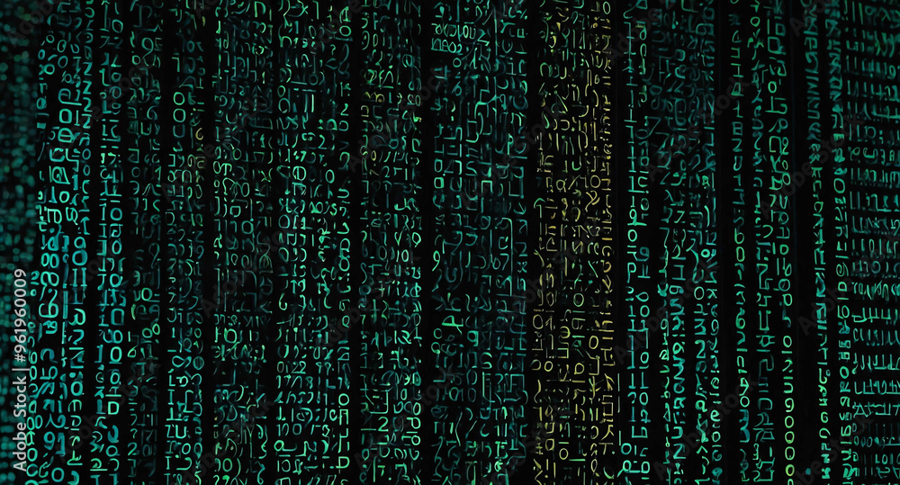 Poster digital code matrix flow abstract background