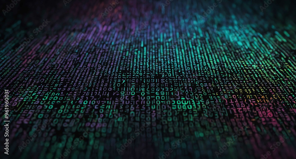 Poster digital code matrix swirl abstract background