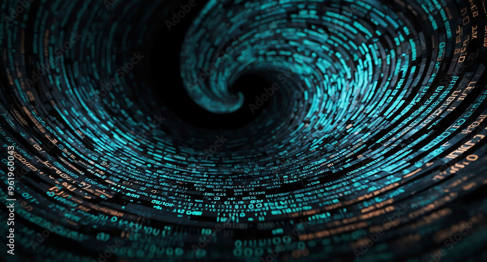 Poster digital code matrix swirl abstract background