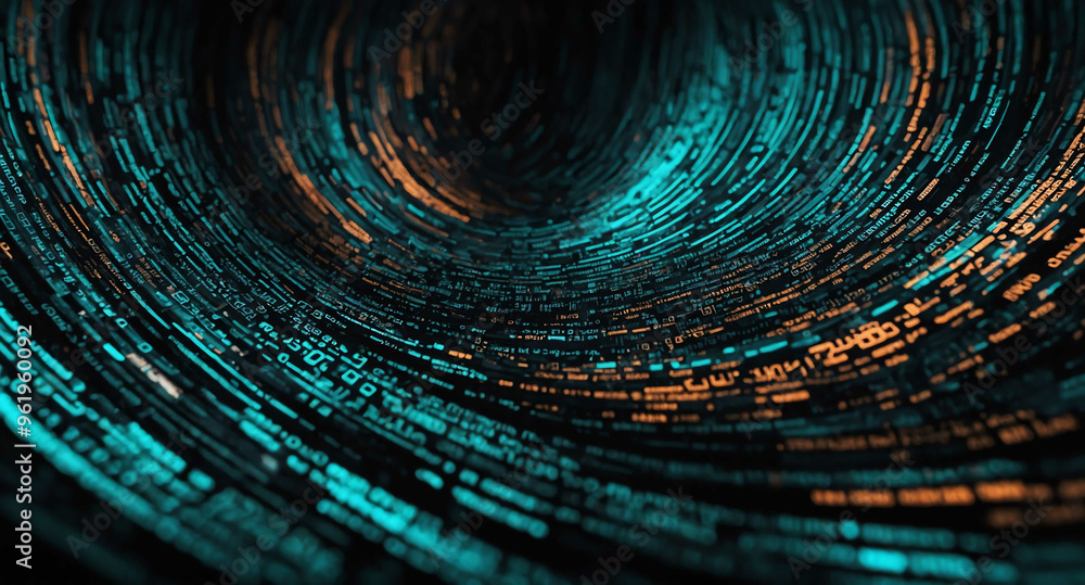 Poster digital code matrix swirl abstract background