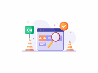 404 error abstract concept vector illustration with Flat design