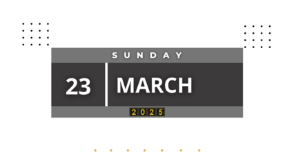 23 March 2025 Professional Calendar Agenda Page Design, Visual Calendar