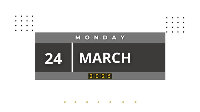 24 March 2025 Professional Calendar Agenda Page Design, Visual Calendar