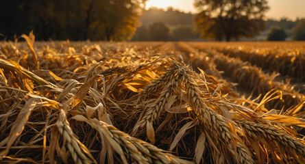 Fall harvest with golden glow abstract background