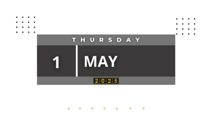 1 May 2025 Professional Calendar Agenda Design, black Visual Calendar