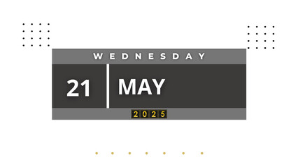 21 May 2025 Professional Calendar Agenda Design, black Visual Calendar