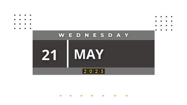 21 May 2025 Professional Calendar Agenda Design, black Visual Calendar