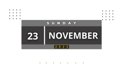 23 November 2025 Professional Calendar Agenda Design, Nov black Visual Calendar