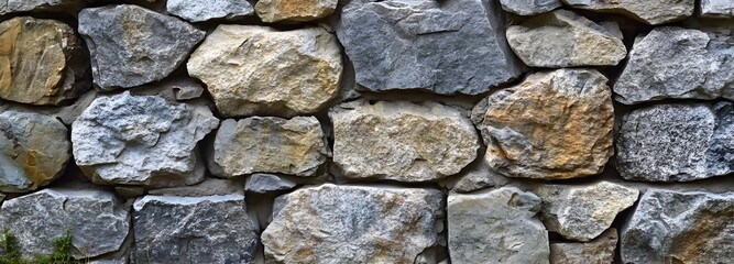 49. Natural stone wall with rough, varied textures