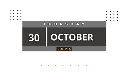 30 October 2025 Professional Calendar, Nov Agenda Design