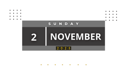 2 November 2025 Professional Calendar Agenda Design, Nov black Visual Calendar