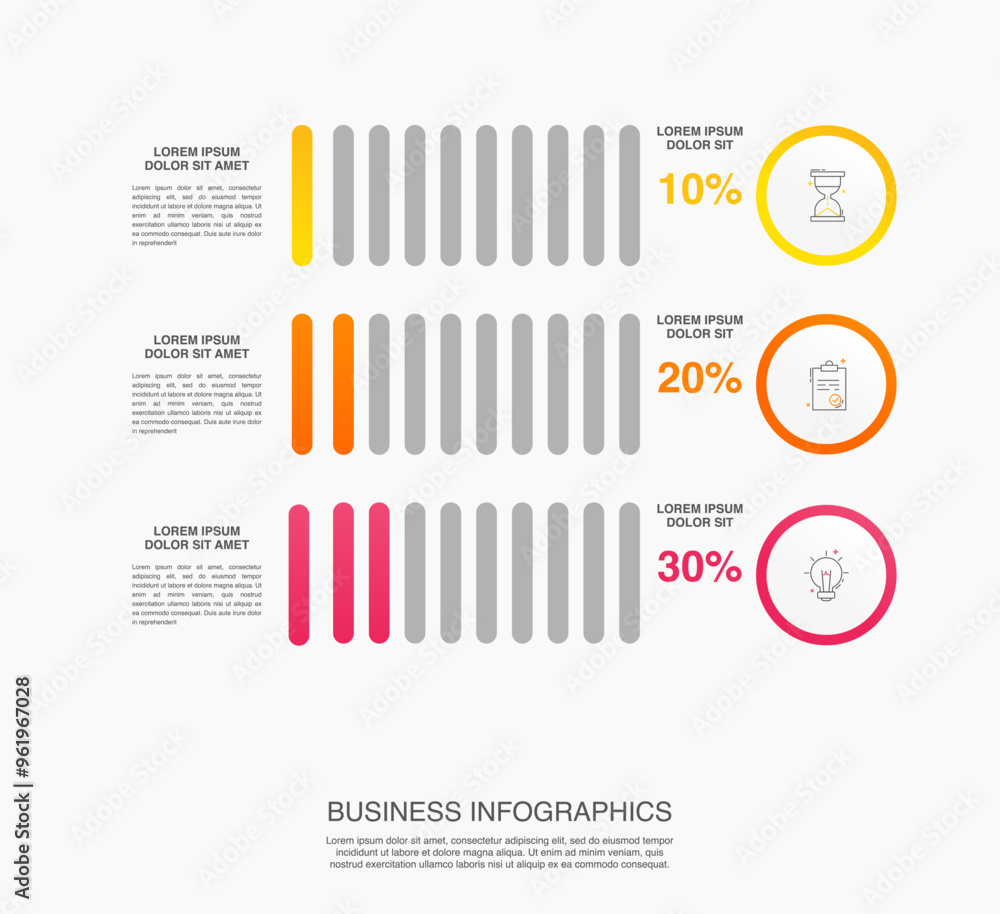 Poster vector infographic design template. modern concept with three steps. creative timeline with graph el