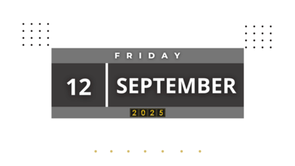 12 September, 2025 Professional Calendar, Sep Agenda page Design