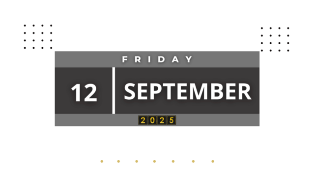 12 September, 2025 Professional Calendar, Sep Agenda page Design