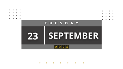 23 September, 2025 Professional Calendar, Sep Agenda page Design