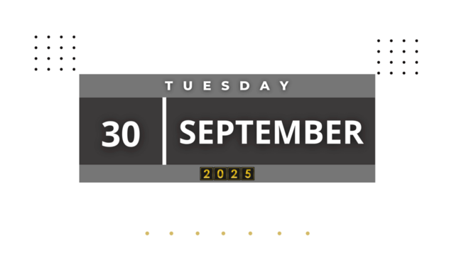 30 September, 2025 Professional Calendar, Sep Agenda page Design