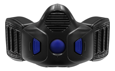 Black half face mask with particulate filter