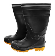 Black rubber boots