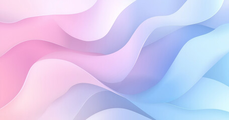 Obraz premium Abstract pastel wavy background with soft flowing curves and gradients in pink and blue tones, perfect for modern design template