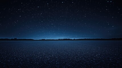 Starry night over a quiet asphalt floor, offering a serene and expansive product display background for a nighttime setting