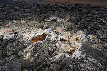 Amazing lava field from recent Geldingadalir volcano erruption