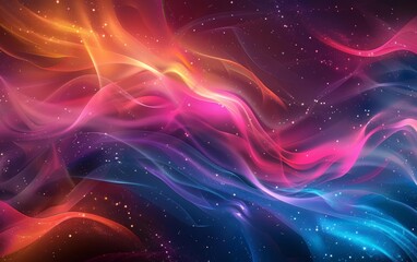 Obraz premium Vibrant Abstract Patterns Unfolding in a Digital Realm with Futuristic Aesthetics