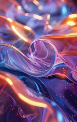 Obraz premium Colorful Abstract 3D Fluid Shapes Floating in a Liquid Environment, Creating a Mesmerizing Display of Movement and Beauty