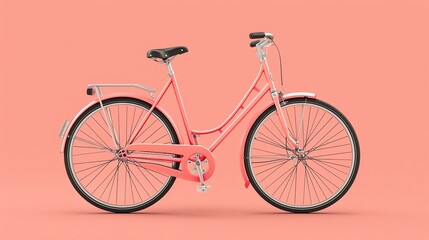 Fototapeta premium A pink bicycle on a pink background.