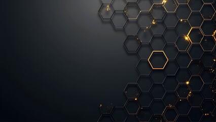 Hexagonal abstract metal background with light