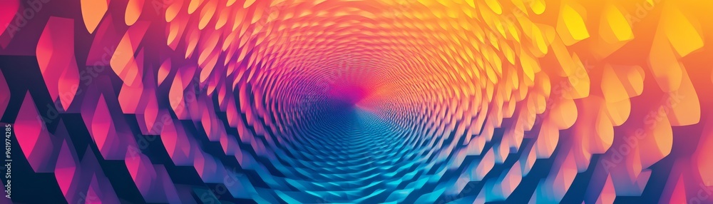 Poster a vibrant spiral design showcasing vivid colors and dynamic patterns, perfect for abstract art and m
