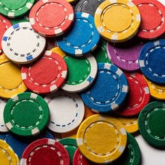 poker chips on a white background