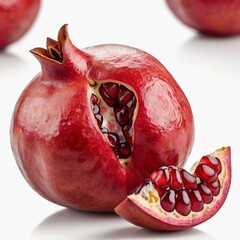 pomegranate isolated on white