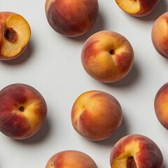 peaches isolated on white background