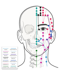 머리와 얼굴 경혈 혈자리 설명 일러스트