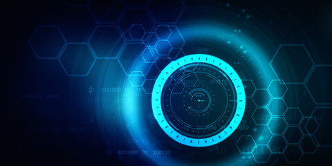 2d illustration Abstract futuristic electronic circuit technology background
